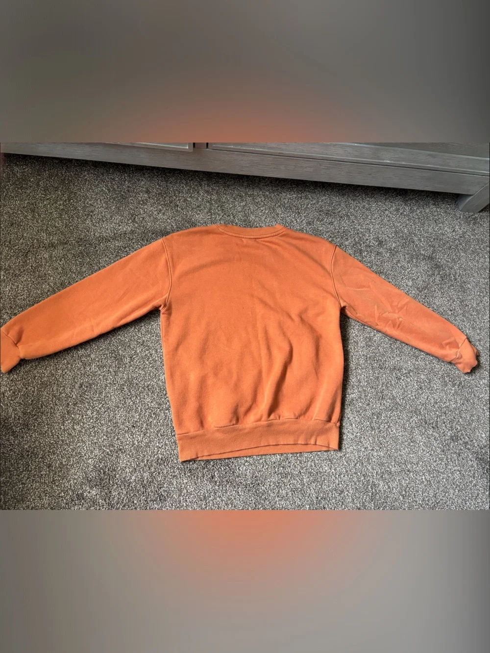 art class Orange Crewneck Sweatshirt with Balloon Smiley Embroidery